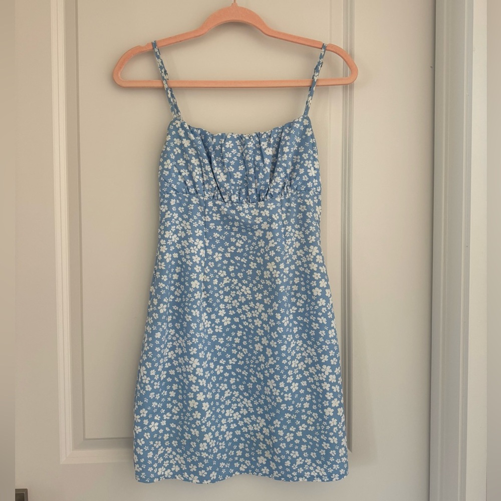 Princess Polly Tallie Mini Dress Blue Floral Size 4